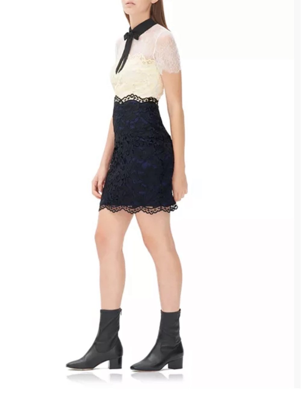 Sandro Lace Mini Dress in Cream Size 3 - Picture 2 of 6